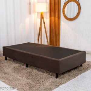 Box Solteiro Sued Marrom 88x188x37 - Ortobel