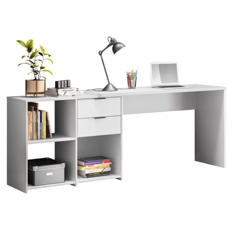 Mesa Office NT 2060 Larg. 2.00m Branco 2 Gavetas Notável - Oferta - Imagem 3