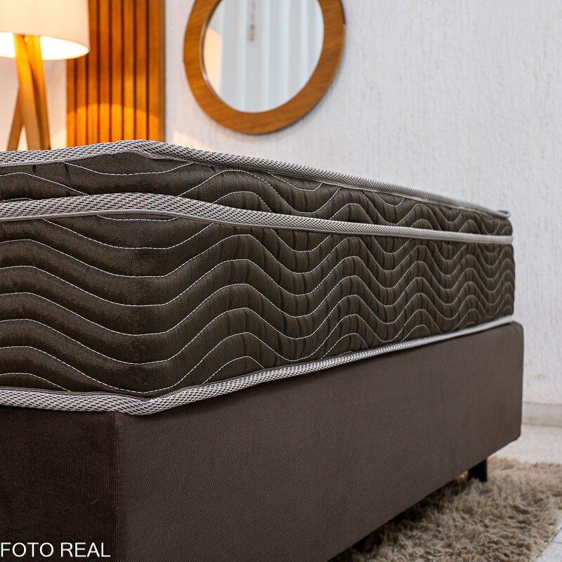 Colchão Casal Ortopédico EPS Light Ortobom + Box Casal Sued Marrom Ortobel - 138x188x62 | Suporta até 260kg - Imagem 6