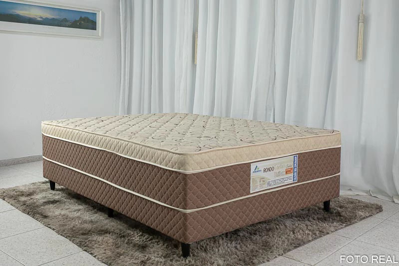 Combo - Roupeiro Casal Athenas Nature/Off 3 Portas 9 Gavetas C/ 1 Espelho e Pés 100% MDF Larg. 1.80m Bianchi + Unibox Box Casal Ortopédico D33 Rondoconfort | Suporta até 300kg - Imagem 8