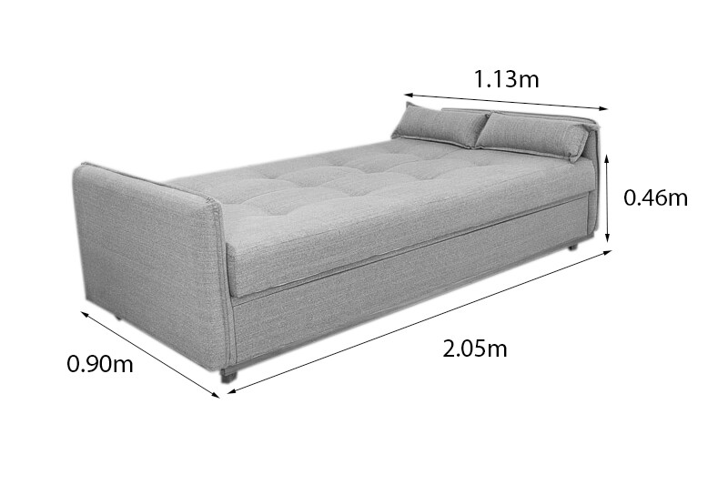 Sofá Cama Ipanema com Baú Linho Cinza 2275 - Larg. 2.05m - Imagem 5