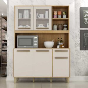 Armário de Cozinha Rubi Cinamomo/Off Larg.1.20m - Valdemoveis