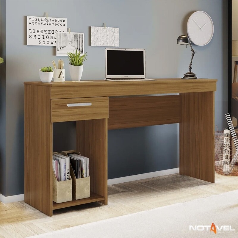 Mesa Office NT 2070 Larg. 1.08m Freijó 1 Gaveta Notável - Oferta