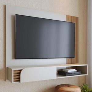 Home Suspenso Jurerê Larg. 1.36m Off Matte/Freijó para TV até 55" - Colibri