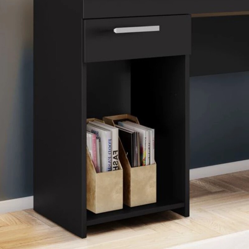 Mesa Office NT 2070 Larg. 1.08m Preto 1 Gaveta Notável - Oferta - Imagem 7