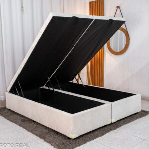Base Box Baú Queen Bipartido Prime Confort 158x198x45 Linhão Palha Blindado - Issacar