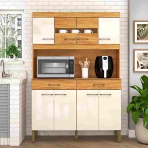 Kit Cozinha Laura 8P2G, Côr Cinamomo/Off White, da Fellicci