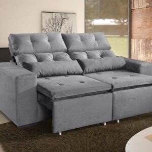 Sofá Retrátil Reclinável Zeus 2M Tecido Suede