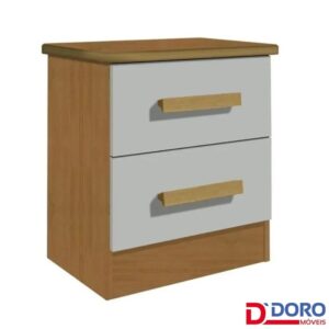 Mesa de Cabeceira New Athos Cinamomo/Off 2 Gavetas Larg. 0.50m - D Doro
