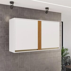 Aéreo Cozinha Pérola Larg. 1.20m Branco/Cinamomo 2 Portas - Sallêto