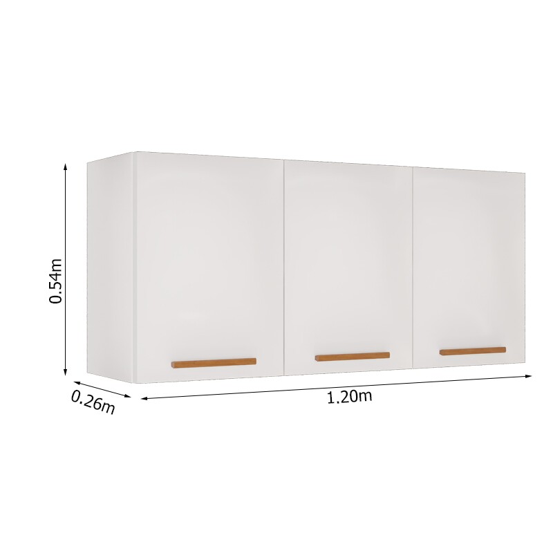 Aéreo Triplo New Valência Branco/Cinamomo Larg. 1.20m - Sallêto - Imagem 5