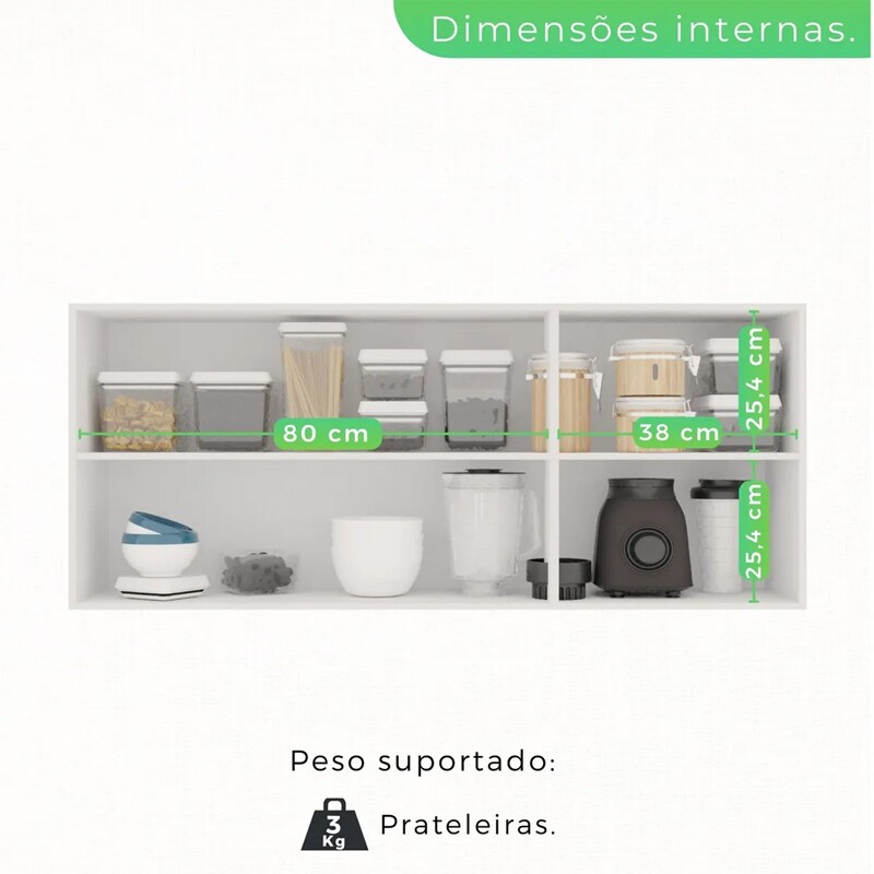 Aéreo Triplo New Valência Branco/Cinamomo Larg. 1.20m - Sallêto - Imagem 4