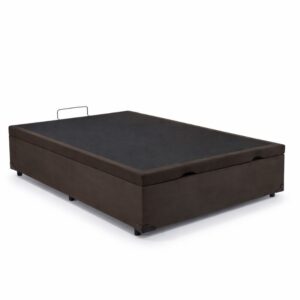 Base Box Baú Casal Prime Confort Sued Marrom Blindado 138x188x45 - Issacar