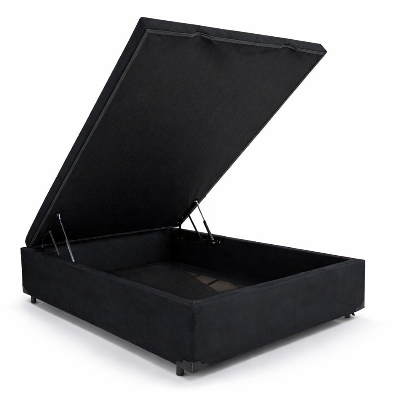 Colchão Casal Airtech 150 Ortopillow Ortopédico D45 Ortobom + Box Baú Casal Prime Confort Sued Preto Blindado Issacar - 138x188x73 | Suporta até 240kg - Imagem 8