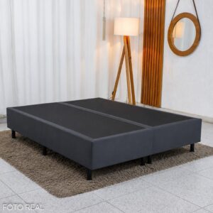 Base Box Casal Bipartida 138x188x37 Sued Cinza - Ortobel