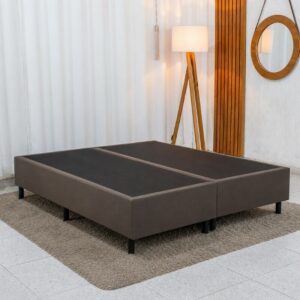 Base Box Casal Bipartida 138x188x37 Sued Marrom - Ortobel