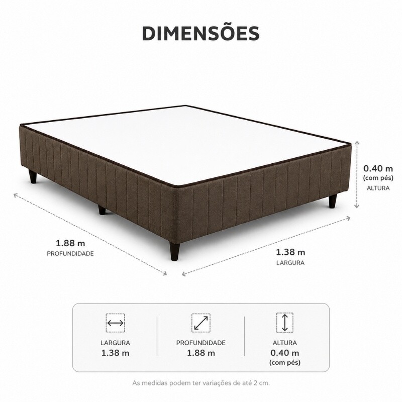 Box Casal Rondopremium + Colchão Premium Plus Molas Ensacadas Pocket 138x188x70 - Rondomóveis | Suporta até 240kg - Imagem 7