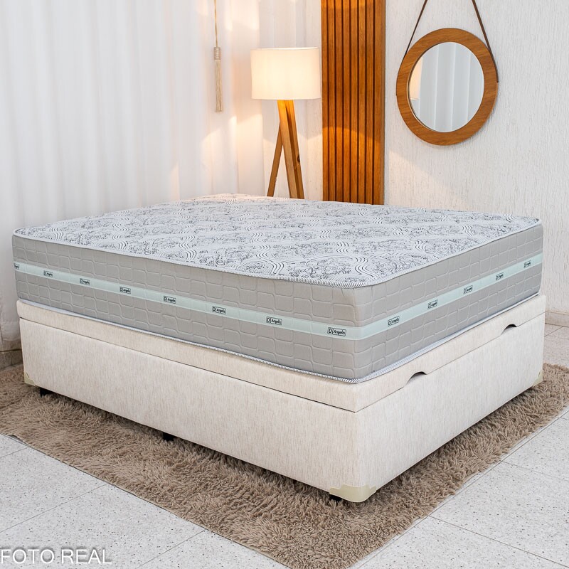 Base Box Baú Casal Prime Confort Linhão Palha Blindado - Issacar + Colchão Casal Carbon Molas Ensacadas 138x188x77 - Anjos | Suporta até 240kg - Imagem 4