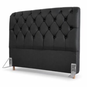 Cabeceira Casal Lavínia Korino Preto Largura 1.40m
