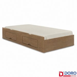 Cama Auxiliar Solteiro 2 Gavetas Castanho 93x188x33 - D Doro