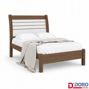 Cama Casal Esmeralda Plus Larg. 1.50m Castanho/Off - D Doro