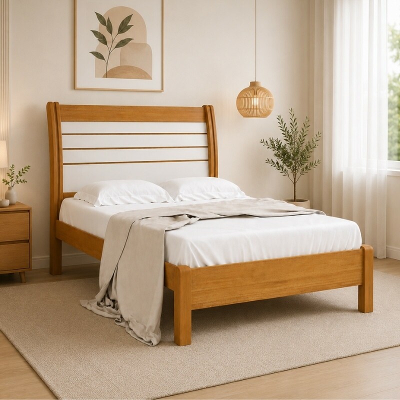 Cama Casal Esmeralda Plus Larg. 1.50m Cinamomo/Off - D Doro - Imagem 3