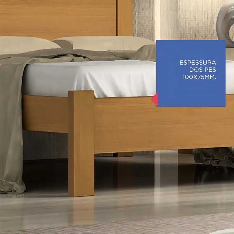 Cama Casal Primícia Plus Cinamomo Larg. 1.53m - D Doro - Imagem 5
