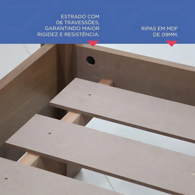 Cama Casal Primícia Plus Cinamomo Larg. 1.53m - D Doro - Imagem 6