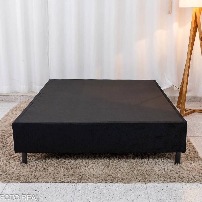 Colchão Casal Airtech 150 Ortopillow Ortopédico D45 Ortobom + Box Casal Sued Preto - Ortobel - 138x188x65 | Suporta até 200kg - Imagem 8