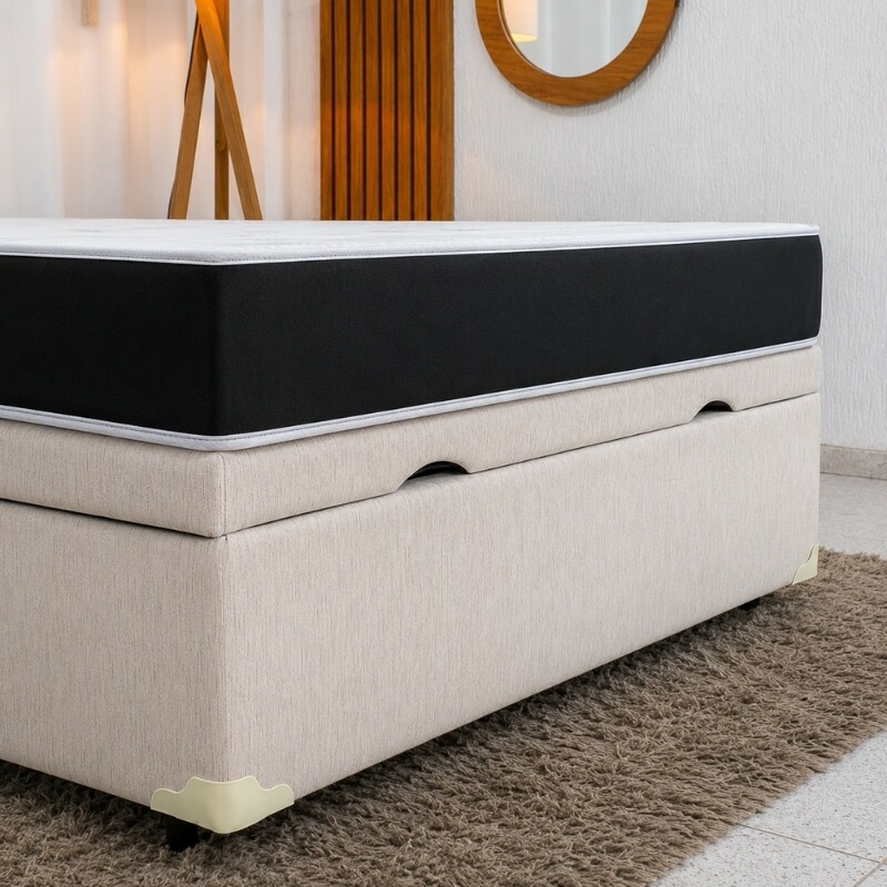 Colchão Casal Classic Supreme Ortopédico - Lestespuma + Base Box Baú Casal Prime Confort Linhão Palha Blindado Issacar 138x188x64 | Suporta até 200kg - Imagem 5