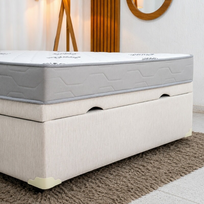 Colchão Casal Confort Premium Ortopédico D28 - Inovaflex + Base Box Baú Casal Prime Confort Linhão Palha Blindado - Issacar 138x188x63 | Suporta até 240kg - Imagem 5