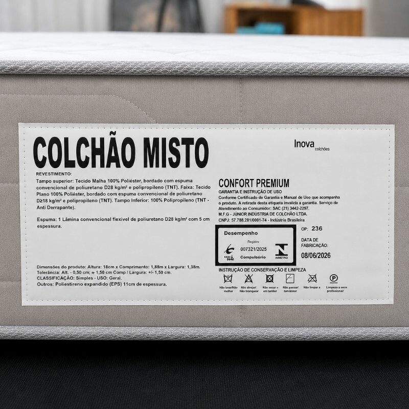 Colchão Casal Confort Premium Ortopédico D28 - Inovaflex + Base Box Baú Casal Prime Confort Linhão Palha Blindado - Issacar 138x188x63 | Suporta até 240kg - Imagem 9