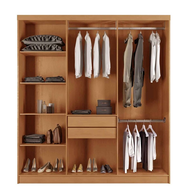 Guarda-roupa Hawaii Nature/Off 6 Portas 2 Gavetas Larg. 1.80m 100% MDF - Rufato - Imagem 3