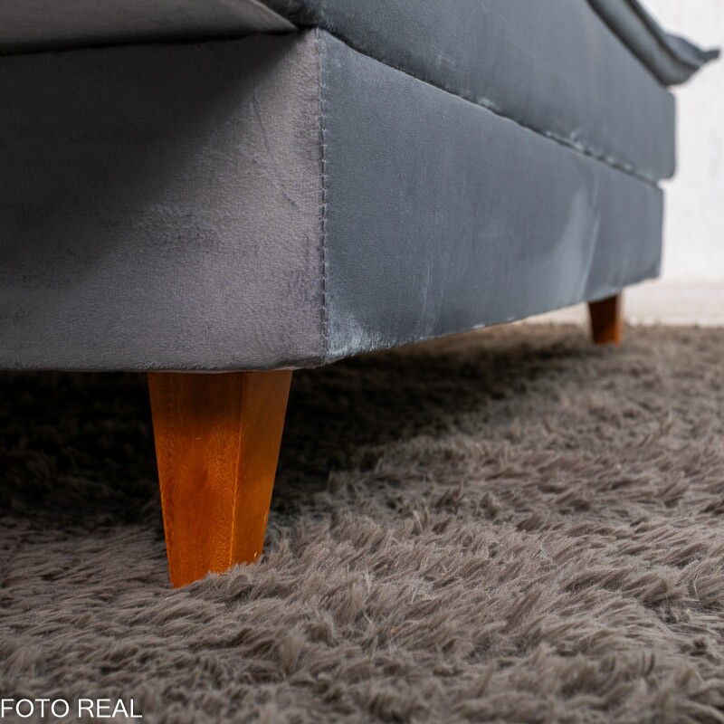 Sofá Cama Premium Veludo Cinza 2303 Larg. 1.80m - Imagem 7