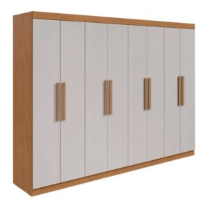 Guarda-roupa Andara Soft 2.36m Amêndoa/Off 8 Portas 4 Gavetas - Lopas