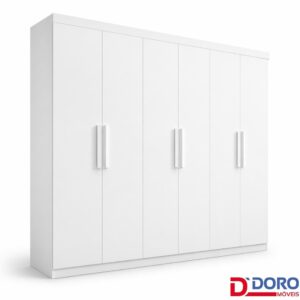 Guarda-roupa Casal Colibri Branco 6 Portas 6 Gavetas Larg. 2.05m - D Doro