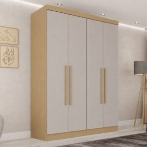 Guarda-Roupa Recife Larg. 1.21m Jequitibá/Granizo 4 Portas 2 Gavetas - Sallêto
