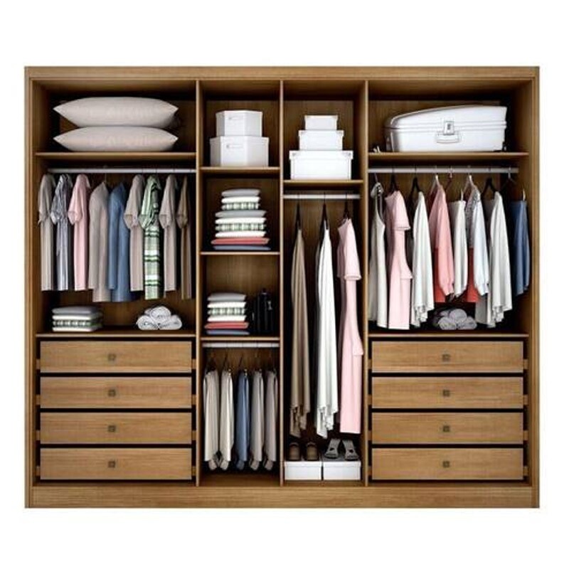 Guarda-roupa Rizon New Cumaru/Fendi Larg. 2.43m 6 Portas 8 Gavetas - Novo Horizonte - Imagem 3