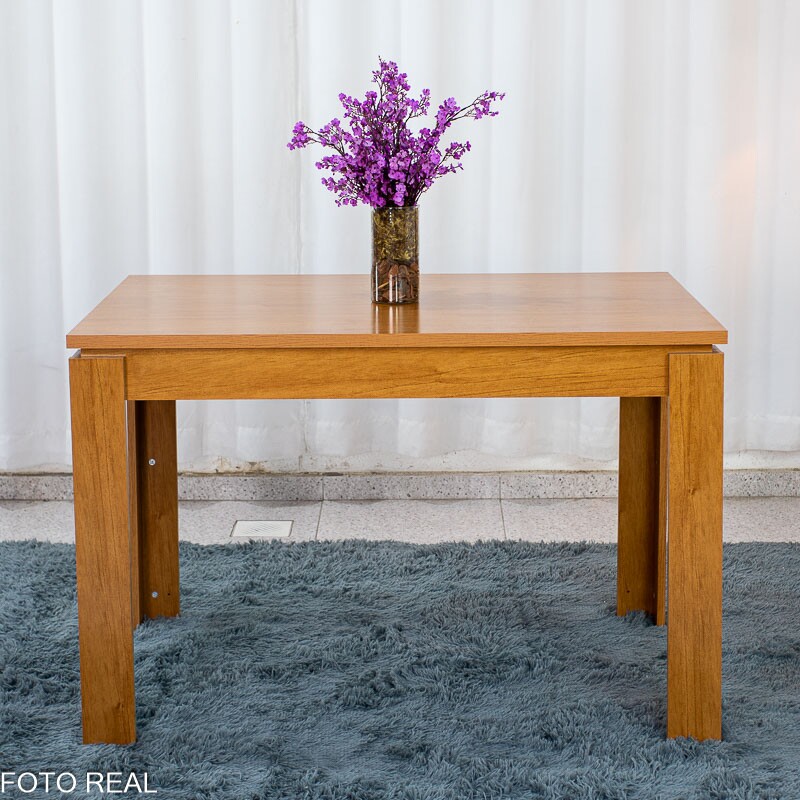 Mesa Athenas 120x80 Amêndoa Clean Tampo Maciço - Móveis Lopas + 4 Cad. Gênova Veludo Cinza 507 Madeira Entregue Montada - Art Assentos - Imagem 10
