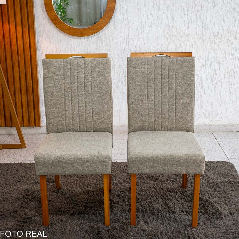 Mesa de Jantar Moscou 160x80 Vidro Off/Base Cinamomo + 6 Cad. Atlanta Linho Bege Cru Madeira Minas Plac - Entregue Montada - Imagem 14