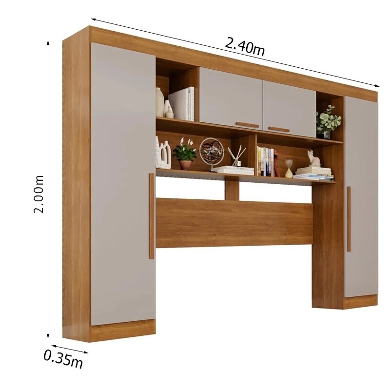 Modulado Apolo Premium + Modulado de Canto Fortaleza + Guarda-roupa Recife 6 Portas Cinamomo/Off - Sallêto - Imagem 7