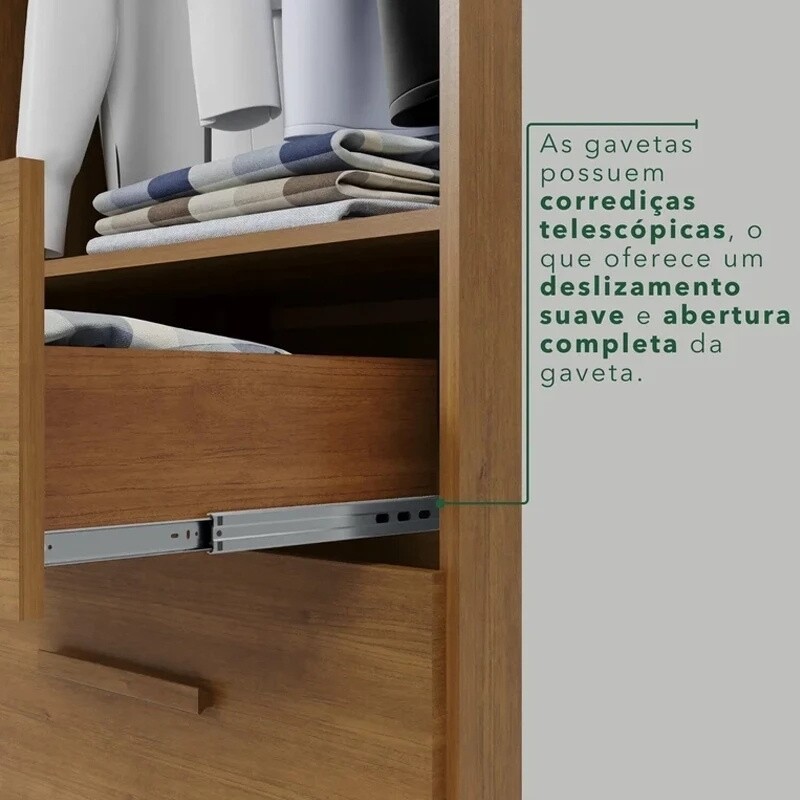 Modulado Apolo Premium + Modulado de Canto Fortaleza + Guarda-roupa Texas Premium 6 Portas Cinamomo/Off - Sallêto - Imagem 15