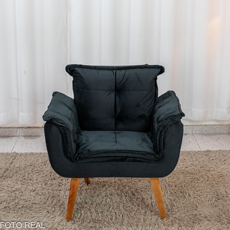 Poltrona Marlete Veludo Preto - Imagem 4