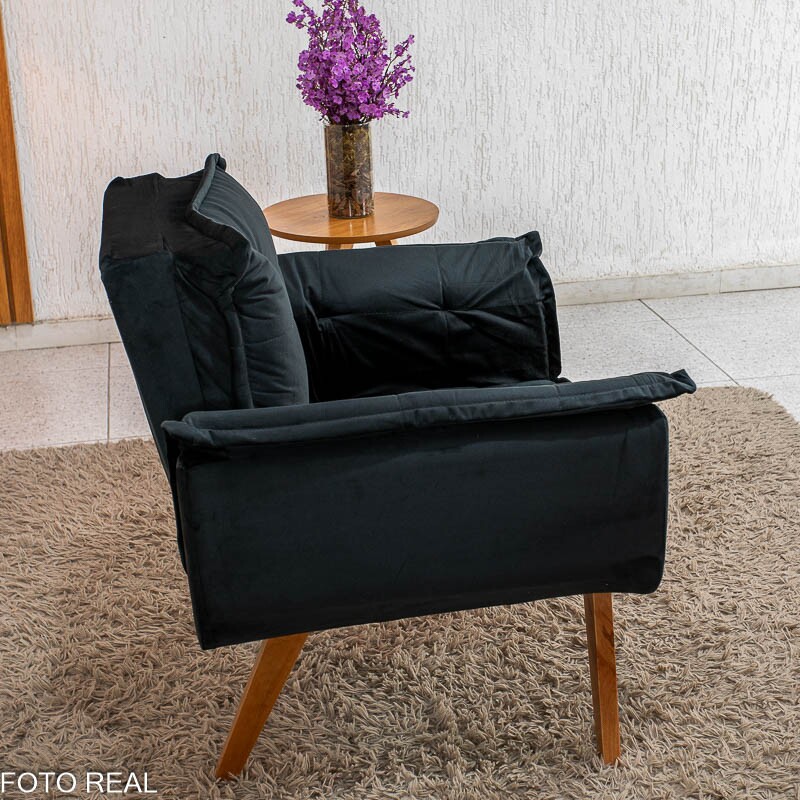 Poltrona Marlete Veludo Preto - Imagem 7
