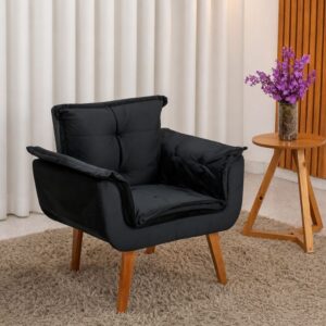 Poltrona Marlete Veludo Preto