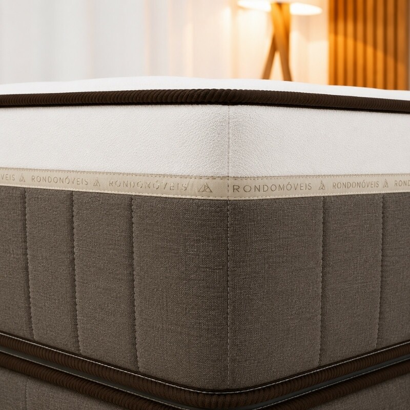 Box Casal Rondopremium + Colchão Premium Plus Molas Ensacadas Pocket 138x188x70 - Rondomóveis | Suporta até 240kg - Imagem 3