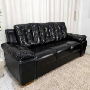 Sofá 3 lugares 240 Korino Preto Larg. 2.03m - Rondomóveis