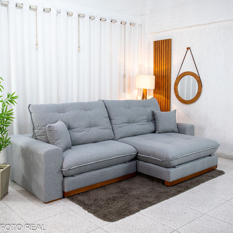 Sofá Retrátil Reclinável Ruah 2.90m Linho Cinza 2016 - Molas Ensacadas - Imagem 8