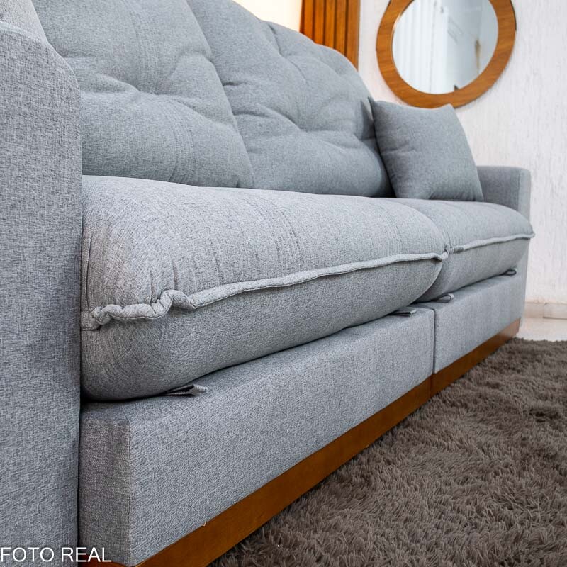 Sofá Retrátil Reclinável Ruah 2.90m Linho Cinza 2016 - Molas Ensacadas - Imagem 16