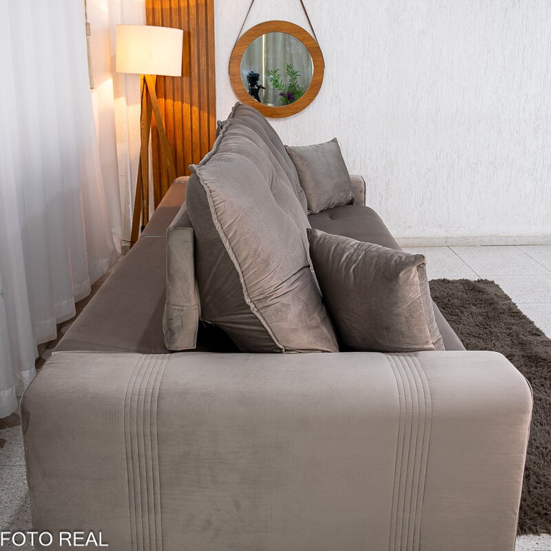 Sofá Retrátil Reclinável Ruah 2.90m Veludo Avelã 4052 - Molas Ensacadas - Imagem 22
